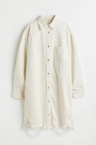 H & M - Denim Shirt Dress - White