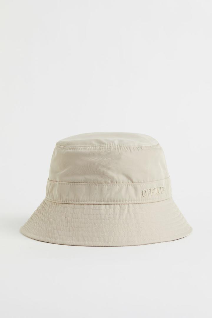 H & M - Drawstring Bucket Hat - Beige