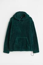 H & M - Relaxed Fit Pile Hoodie - Green