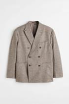 H & M - Relaxed Fit Wool-blend Jacket - Beige