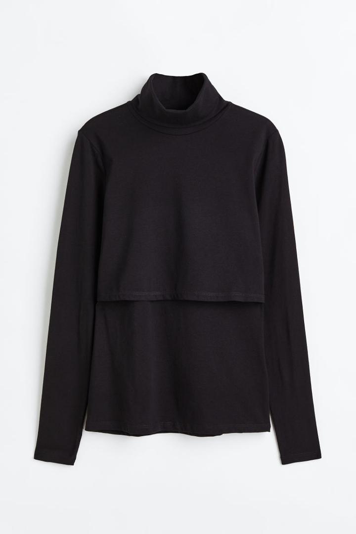 H & M - Mama Turtleneck Nursing Top - Black