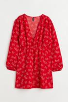 H & M - Crped Dress - Red