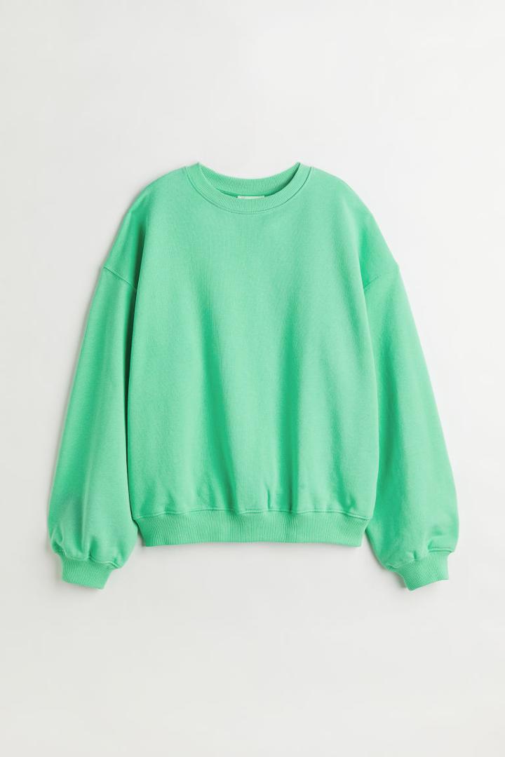 H & M - Oversized Sports Sweatshirt - Green