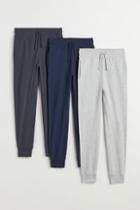 H & M - 3-pack Cotton Jersey Joggers - Blue