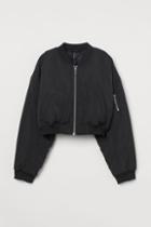 H & M - Crop Bomber Jacket - Black