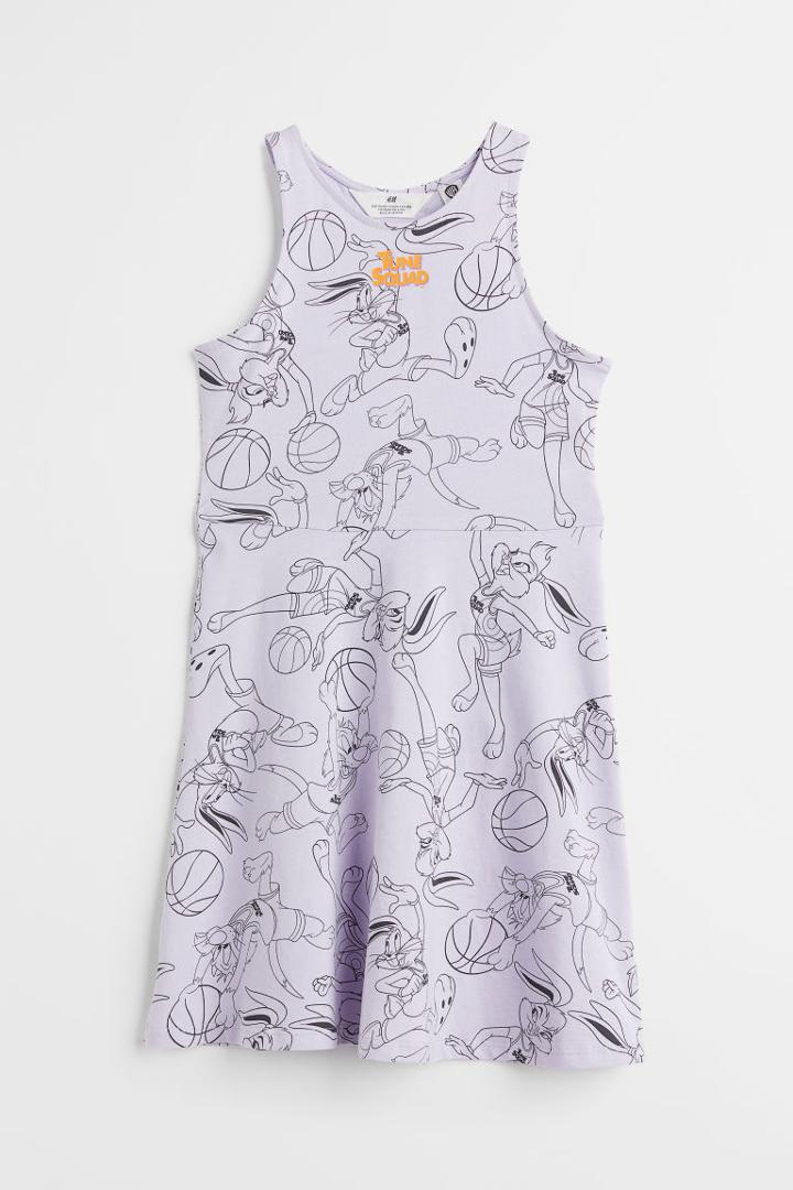 H & M - Printed Jersey Dress - Purple