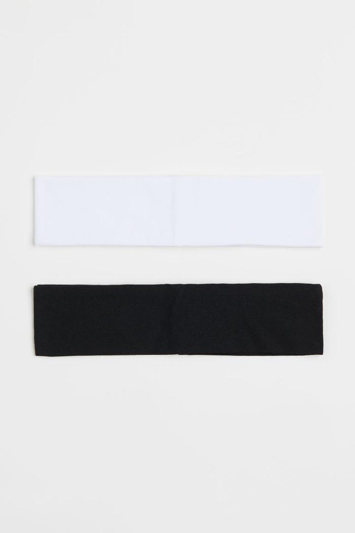 H & M - 2-pack Jersey Headbands - Black