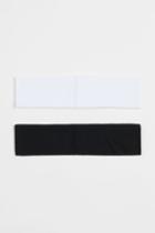 H & M - 2-pack Jersey Headbands - Black