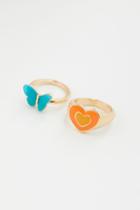 H & M - 2-pack Rings - Orange