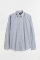 H & M - Slim Fit Easy-iron Shirt - Gray