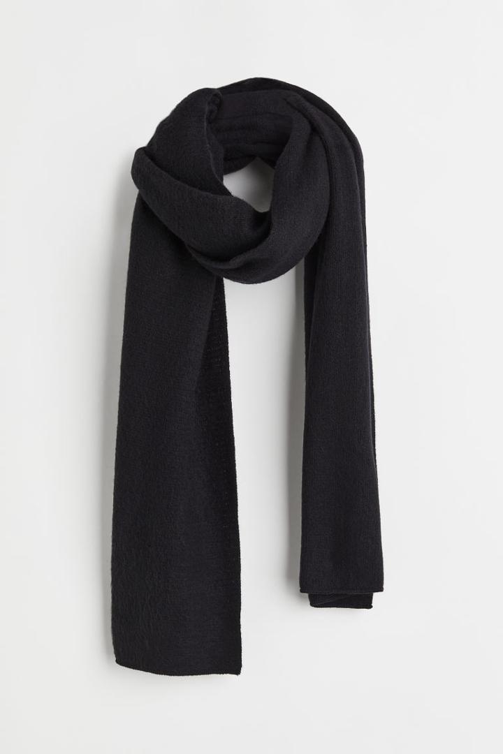H & M - Fine-knit Scarf - Black