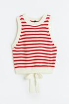 H & M - Tie-detail Sweater Vest - White