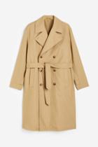H & M - Regular Fit Double-breasted Trench Coat - Beige