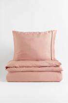 H & M - Viscose Twin Duvet Cover Set - Orange