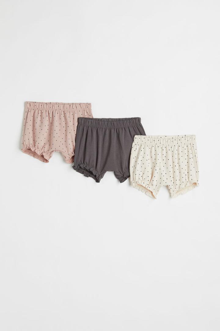 H & M - 3-pack Jersey Shorts - Pink