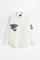 H & M - Oversized Fit Corduroy Overshirt - White