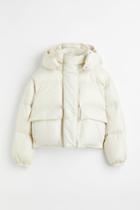 H & M - Hooded Down Jacket - White