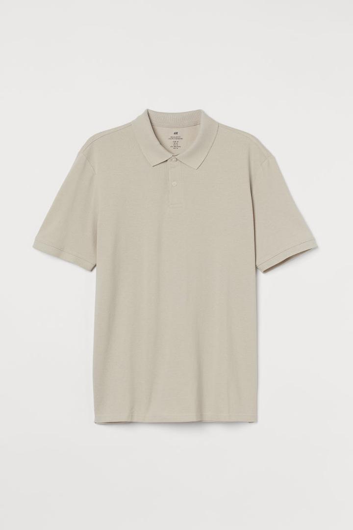H & M - Cotton Polo Shirt - Beige