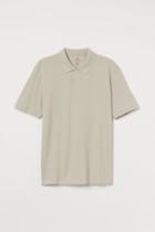 H & M - Cotton Polo Shirt - Beige