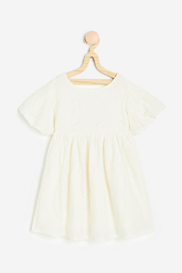 H & M - Broderie Anglaise Dress - White