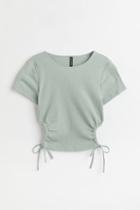 H & M - Ribbed Cut-out Top - Green
