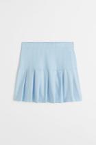 H & M - Pleated Twill Skirt - Blue