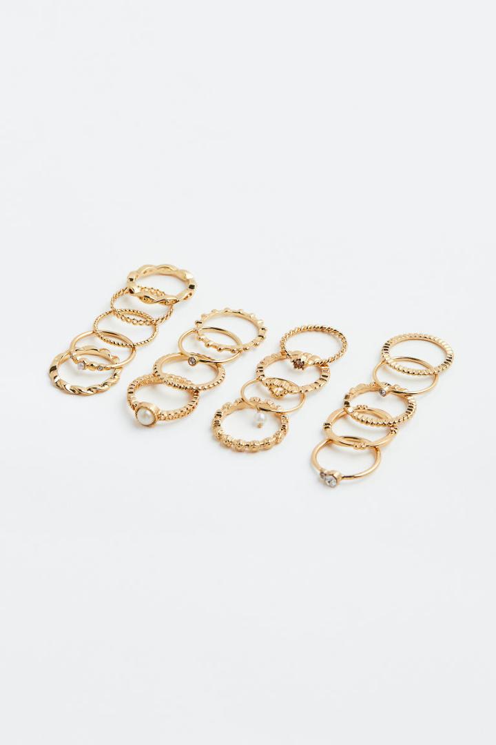 H & M - 18-pack Rings - White