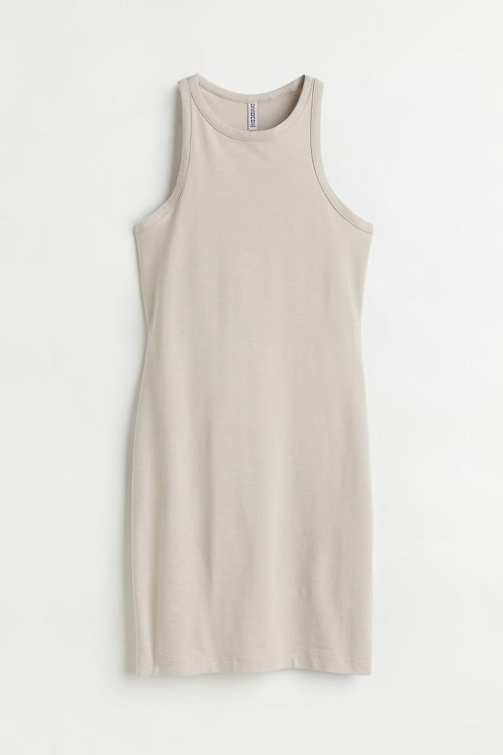 H & M - Cut-out Cotton Dress - Brown