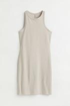H & M - Cut-out Cotton Dress - Brown