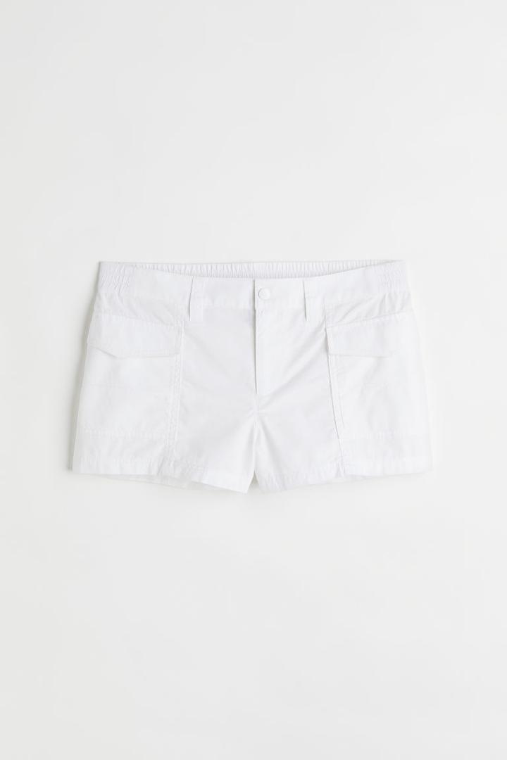H & M - Short Cargo Shorts - White