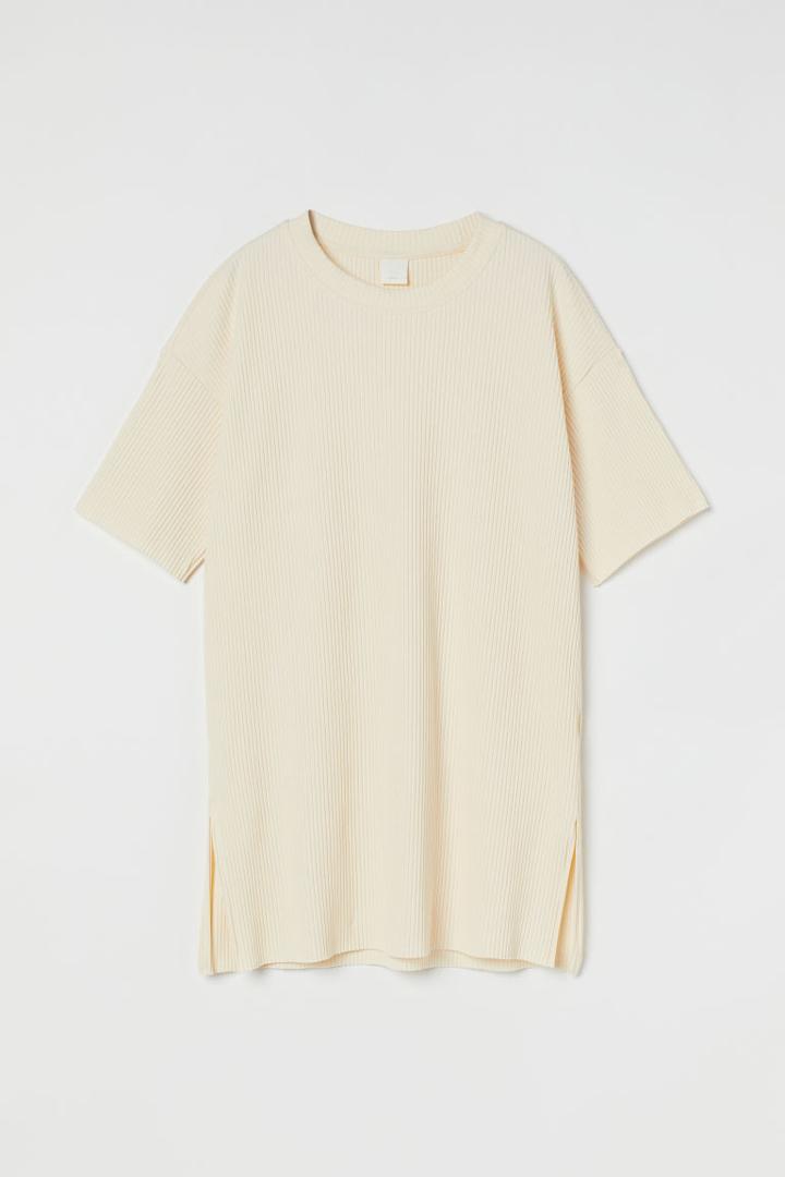 H & M - Ribbed T-shirt - White