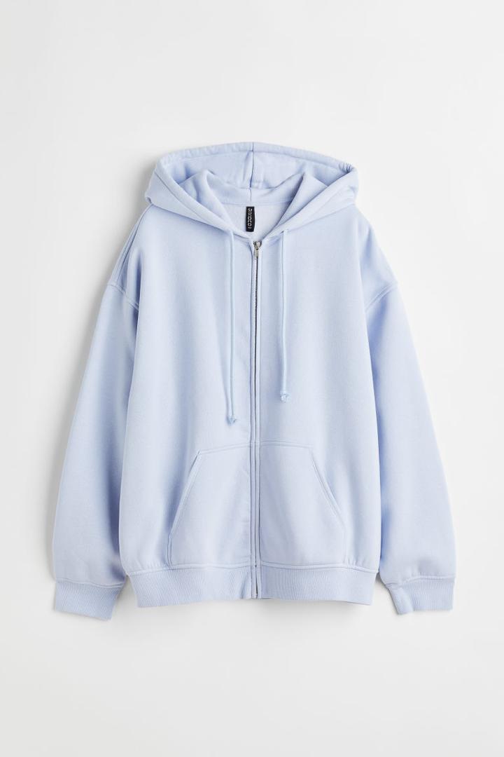 H & M - Oversized Hooded Jacket - Blue
