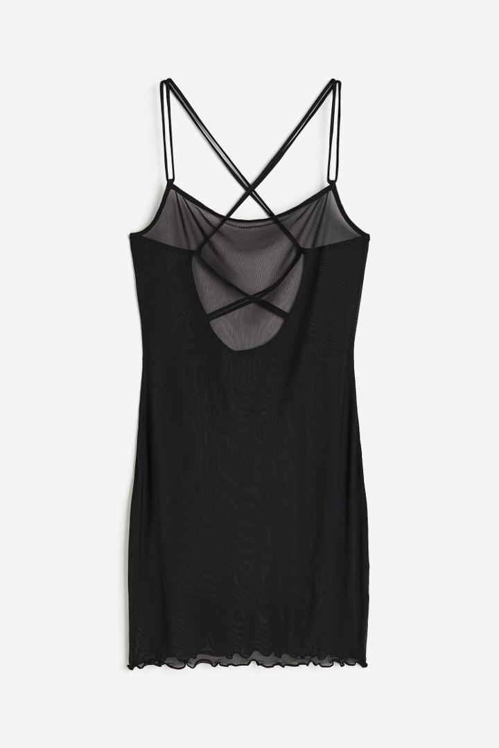 H & M - Open-backed Mesh Dress - Black