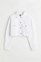 H & M - Twill Crop Jacket - White
