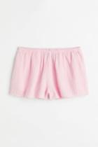 H & M - Textured-weave Shorts - Pink