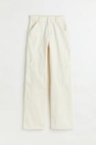 H & M - Wide-leg Cargo Pants - White