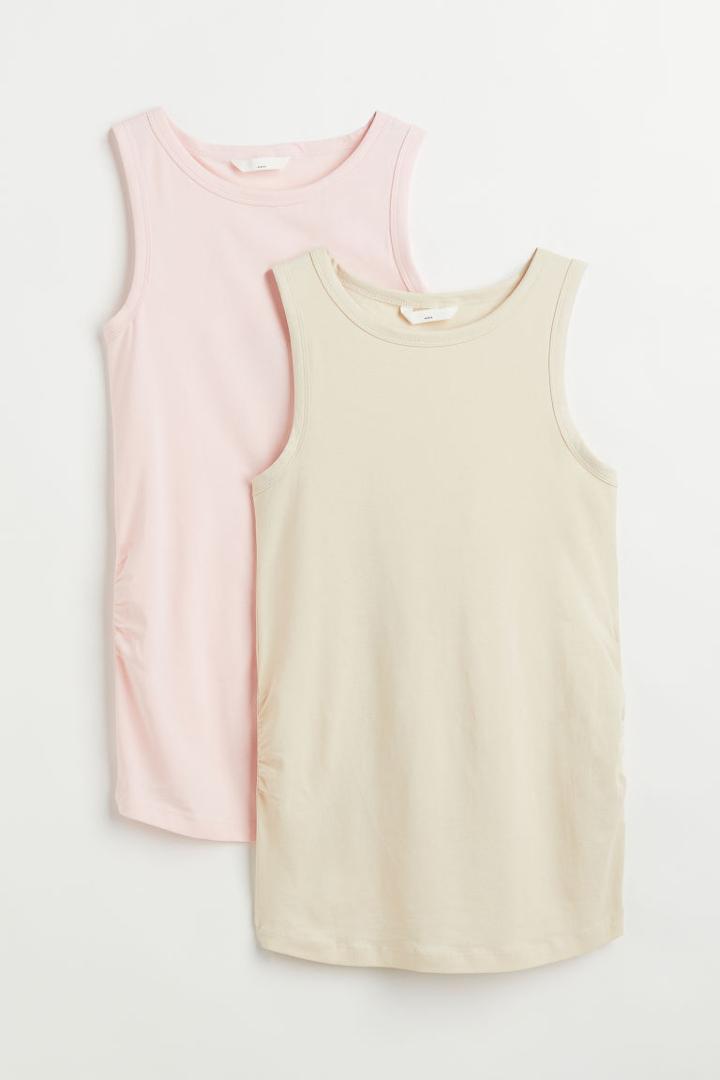 H & M - Mama 2-pack Cotton Tank Tops - Pink