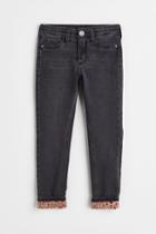 H & M - Skinny Fit Lined Jeans - Black