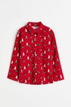H & M - Patterned Cotton Shirt - Red