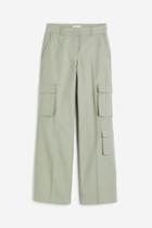 H & M - Straight Cargo Pants - Green