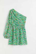 H & M - One-shoulder Dress - Green