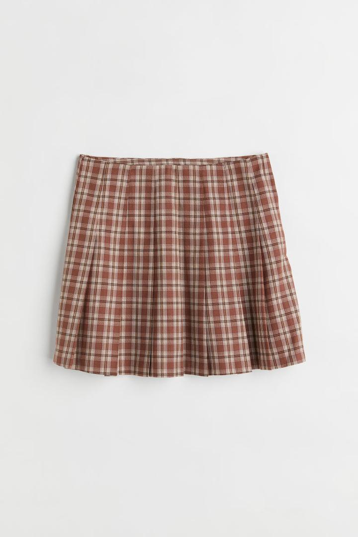 H & M - Pleated Skirt - Beige