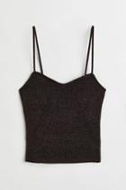 H & M - Glittery Tank Top - Black