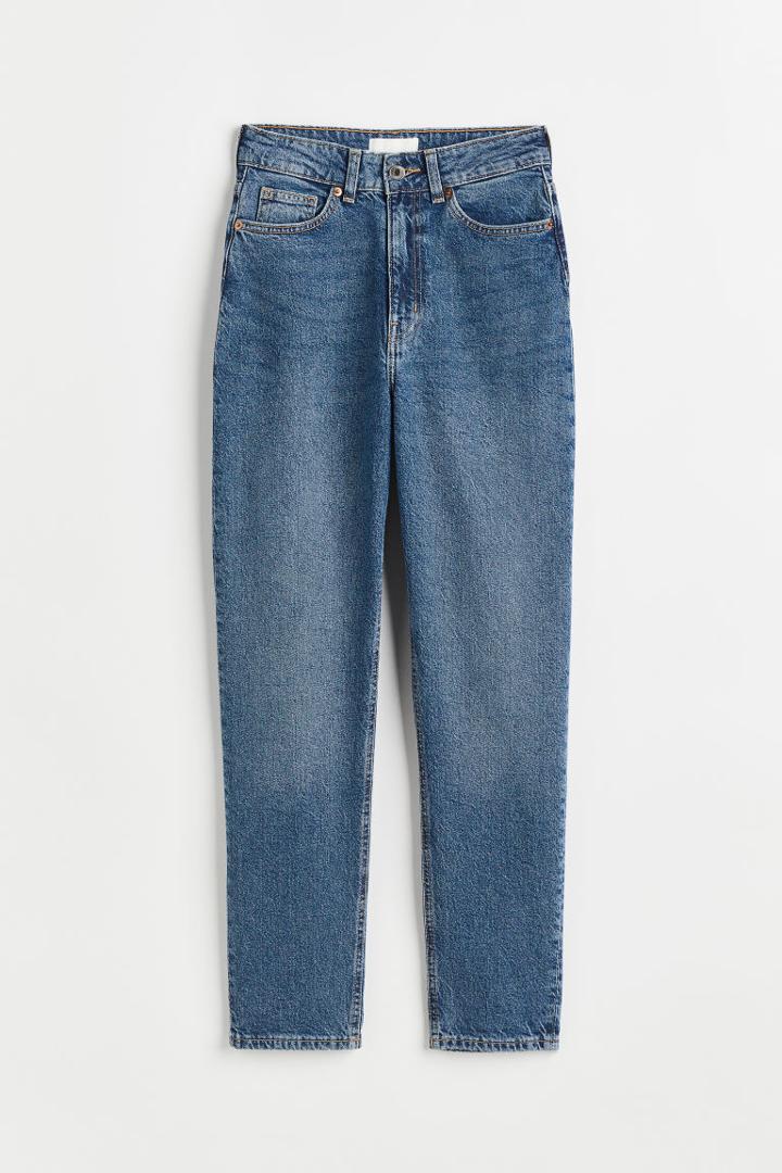 H & M - Slim Mom High Ankle Jeans - Blue