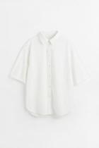 H & M - Eyelet Embroidery Shirt - White