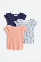 H & M - 3-pack Ribbed Tops - Blue