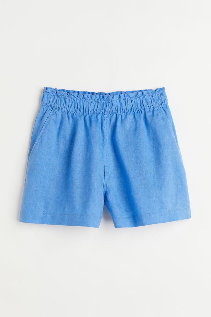 H & M - Linen Shorts - Blue