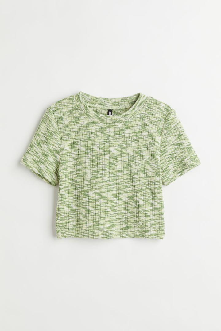 H & M - Ribbed Top - Green