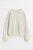 H & M - Oversized Sports Sweatshirt - Beige
