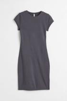 H & M - Cotton Bodycon Dress - Gray